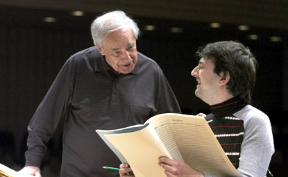 Christophe Daguet photographie Pierre Boulez et Bruno Mantovani